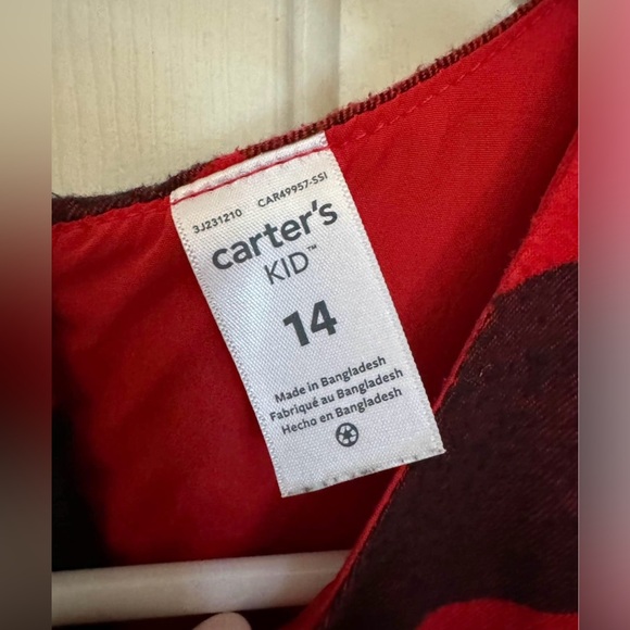 Carter’s Buffalo Plaid Holiday Dress - Size 14 - Picture 3 of 3